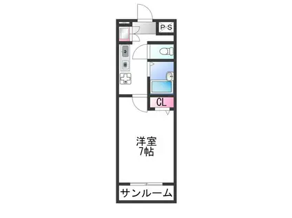 ステージ村田I(1K/2階)の間取り写真