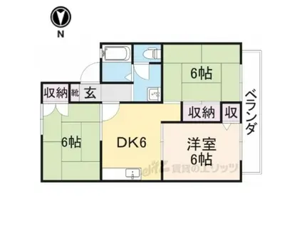 リバーサイドコーポ(3DK/2階)の間取り写真