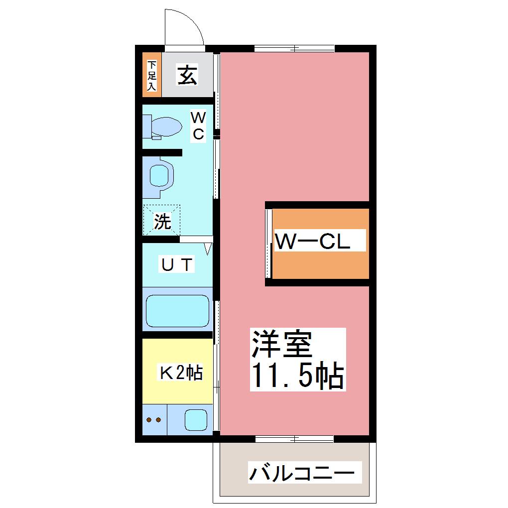 コーポ碧空III(1K/2階)の間取り写真