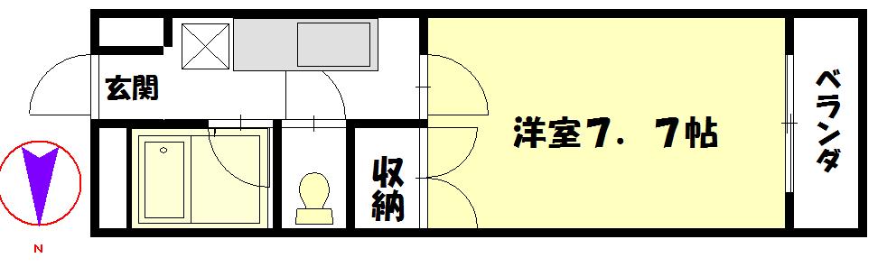 グランシャリオ(1K/1階)の間取り写真