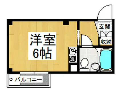 ドムス河内長野(ワンルーム/5階)の間取り写真