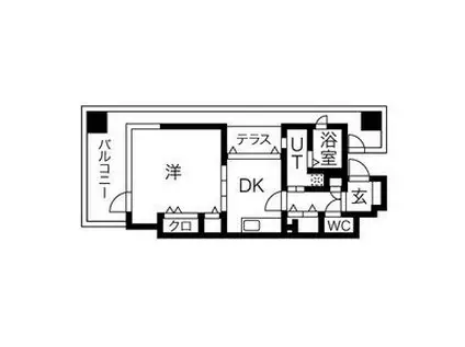 プレジール三ノ宮3(1DK/5階)の間取り写真