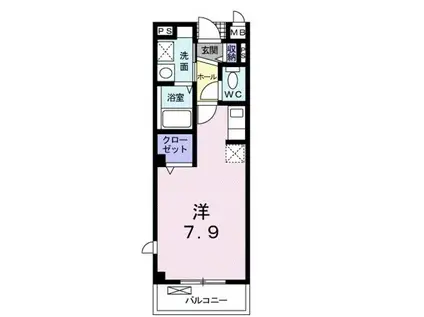 TAKUMI 24(ワンルーム/1階)の間取り写真