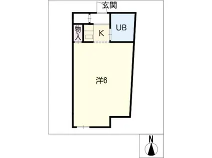 ハートインカヤバ(ワンルーム/2階)の間取り写真