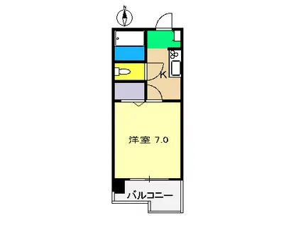 第一すいめいマンション(1K/2階)の間取り写真