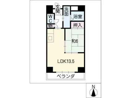 アーバンステージ田幡(1LDK/3階)の間取り写真