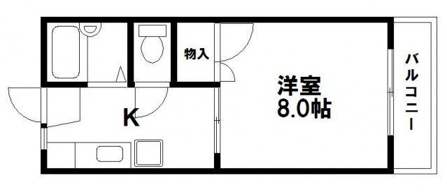 桜マンション(1K/3階)の間取り写真