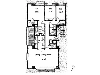 ブラフ100(3LDK/7階)の間取り写真