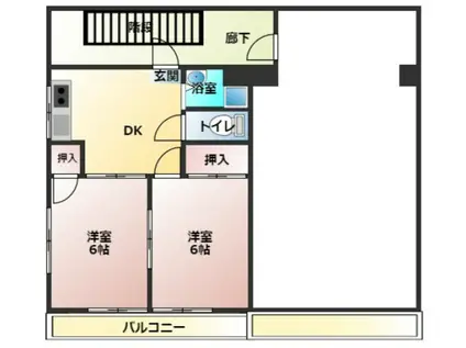 MIビル(2DK/2階)の間取り写真