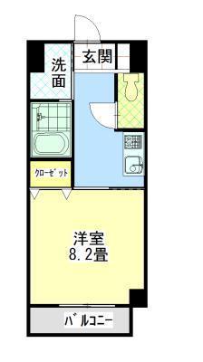 フルリール松浦II(1K/1階)の間取り写真
