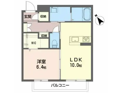 シャーメゾン グランデージIII(1LDK/2階)の間取り写真