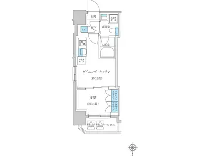 レジディア蒲田プレイス(1DK/6階)の間取り写真