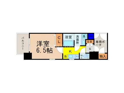 エステムコート名古屋黒川シャルマン(1K/12階)の間取り写真