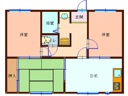 十日市マンション(3DK/3階)の間取り写真
