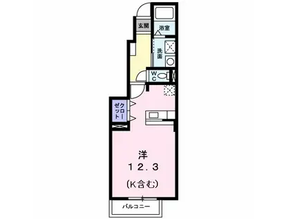 フィデール聖蹟桜ヶ丘(ワンルーム/1階)の間取り写真