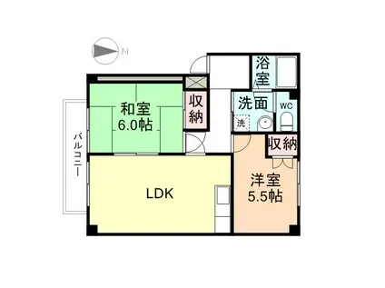 らん村伊3(2LDK/2階)の間取り写真