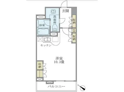 ウィズウィース渋谷神南N棟(ワンルーム/2階)の間取り写真