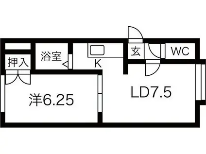 エリカーナ豊平公園(1LDK/3階)の間取り写真