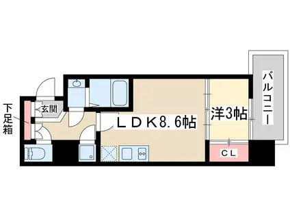 セレニテ新大阪(1LDK/4階)の間取り写真