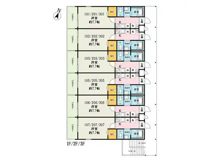 キャメル西川口3(1K/3階)の間取り写真