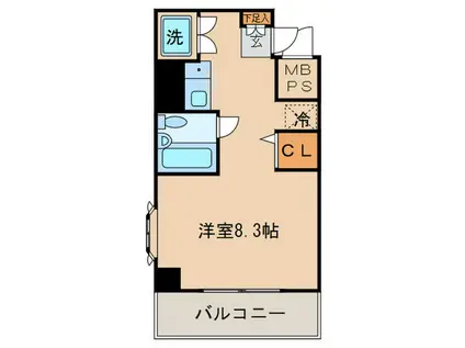 ダイアパレス鹿島田(ワンルーム/6階)の間取り写真