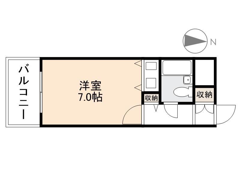 朝日プラザアーバンコア高松205(ワンルーム/2階)の間取り写真