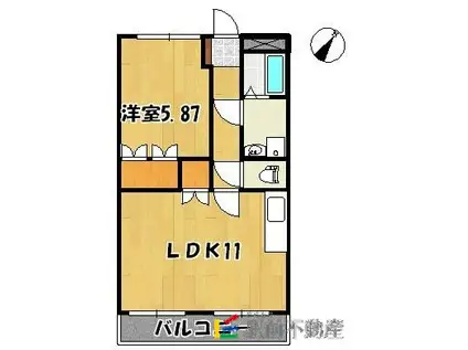 サニー・プレイス(1LDK/2階)の間取り写真