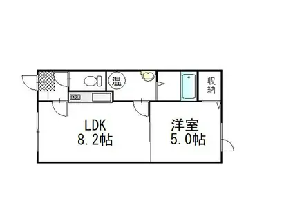 ロイヤルガーデン(1DK/1階)の間取り写真