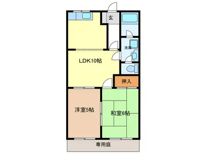 ラフォーレ神谷(2LDK/2階)の間取り写真