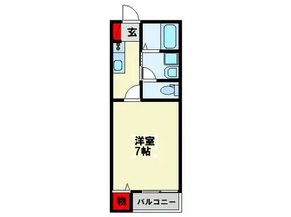 PREMIAGE桃園公園(1K/2階)の間取り写真