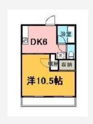 上東コーポ 西(1DK/2階)の間取り写真