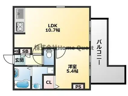 サイプレス小阪駅前(1LDK/7階)の間取り写真