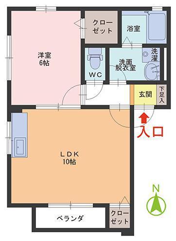 カーサアモロッソ南四ッ居(1LDK/1階)の間取り写真