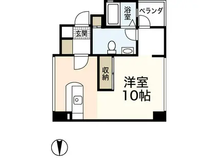 レガシービル(ワンルーム/4階)の間取り写真