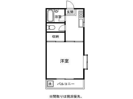 シャトレ5(1K/2階)の間取り写真