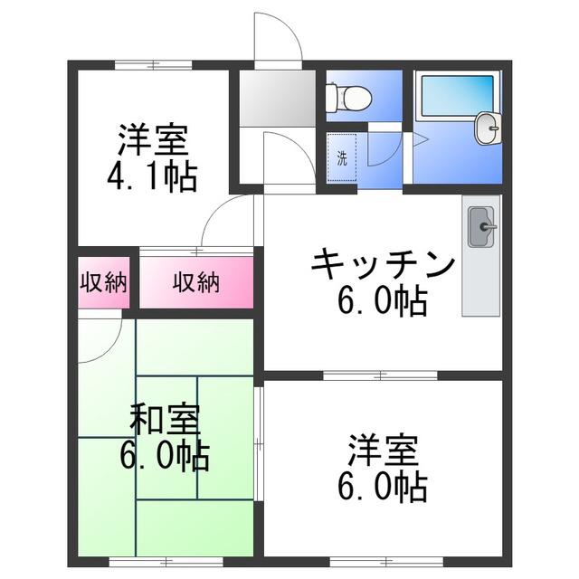 メゾンフローレンス(3DK/1階)の間取り写真