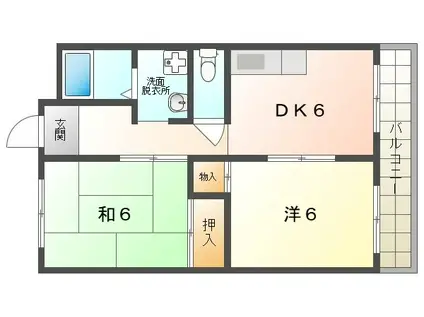 エクセル守口(2DK/3階)の間取り写真