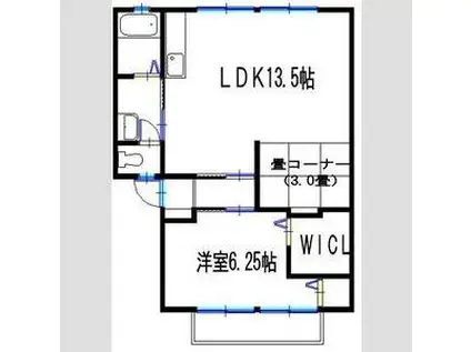 ハイツサンライフ C・D(1LDK/2階)の間取り写真