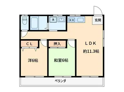 ネット101(2LDK/1階)の間取り写真