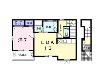 ミューカルム(1LDK/2階)の間取り写真