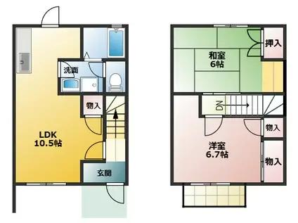 グレイスヴィラB(2LDK/1階)の間取り写真