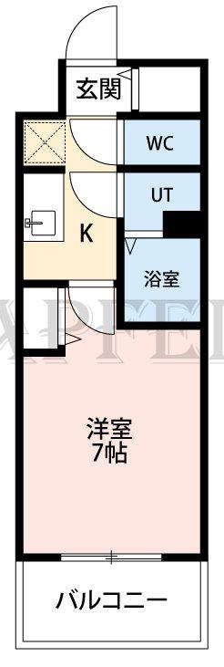 ファステートNAMBA華月(1K/12階)の間取り写真