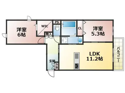 KIMAPI HAUS (2LDK/4階)の間取り写真