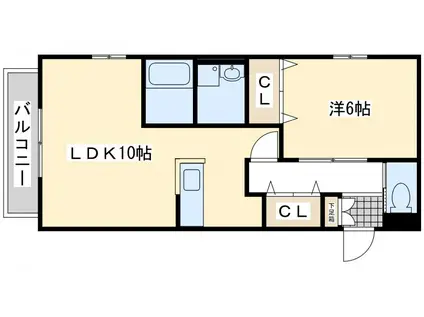 ビューテラス清田III(1LDK/1階)の間取り写真