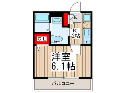 グランデカメリア(1K/3階)の間取り写真