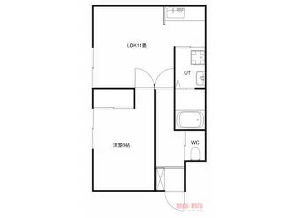 レジデンス深川A・B(1DK/1階)の間取り写真