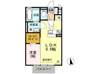 カーサ・フェリオ南佐古(1LDK/2階)の間取り写真