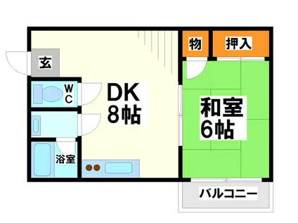 リバーサイド526(1DK/2階)の間取り写真