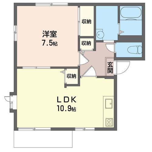 ブラウンヒル3(1LDK/1階)の間取り写真