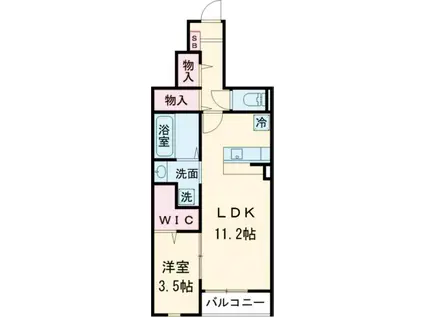 メルヴェイユ(1LDK/1階)の間取り写真